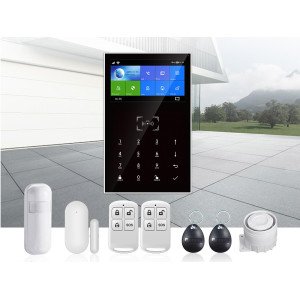 Alarm GSM WiFi PG109T LCD 4 , 3 cale Tuya Smart widok podstawowego zestawu