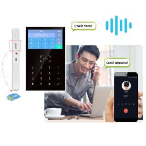 Alarm GSM WiFi PG109T LCD 4 , 3 cale Tuya Smart – panel sterujący i rozmowa interkom
