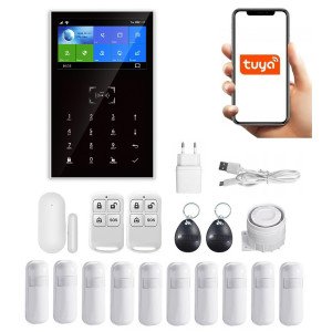 Alarm GSM WiFi PG109T LCD 4 , 3 cale Tuya Smart plus 10 czujników ruchu PIR – zdjęcie główne zestawu