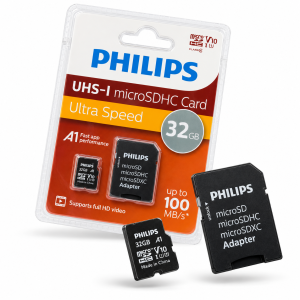 Philips 32GB microSDHC Memory Card + SD Adapter